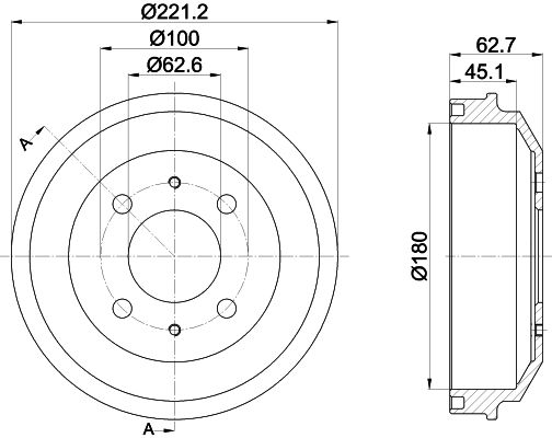 HELLA PAGID Тормозной барабан 8DT 355 302-681